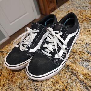 VAN'S Classic Old Skool Black & White Canvas Suede Shoes Men's 7/Women's 8.5